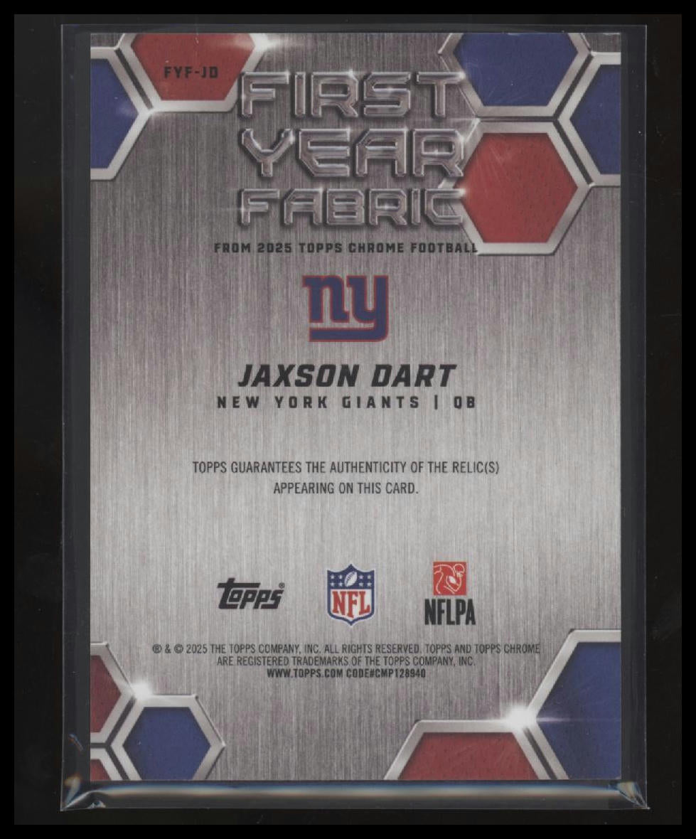 2025 Topps Chrome First Year Fabric Jaxson Dart #FYF-JD