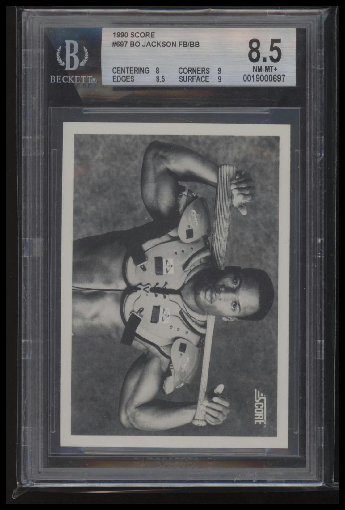 1990 Score Bo Jackson FB/BB 8.5 BGS #697