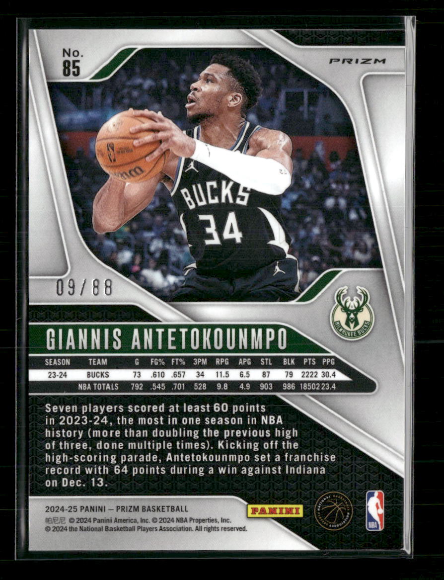 2024-25 Panini Prizm Prizms Red Scope Giannis Antetokounmpo #85