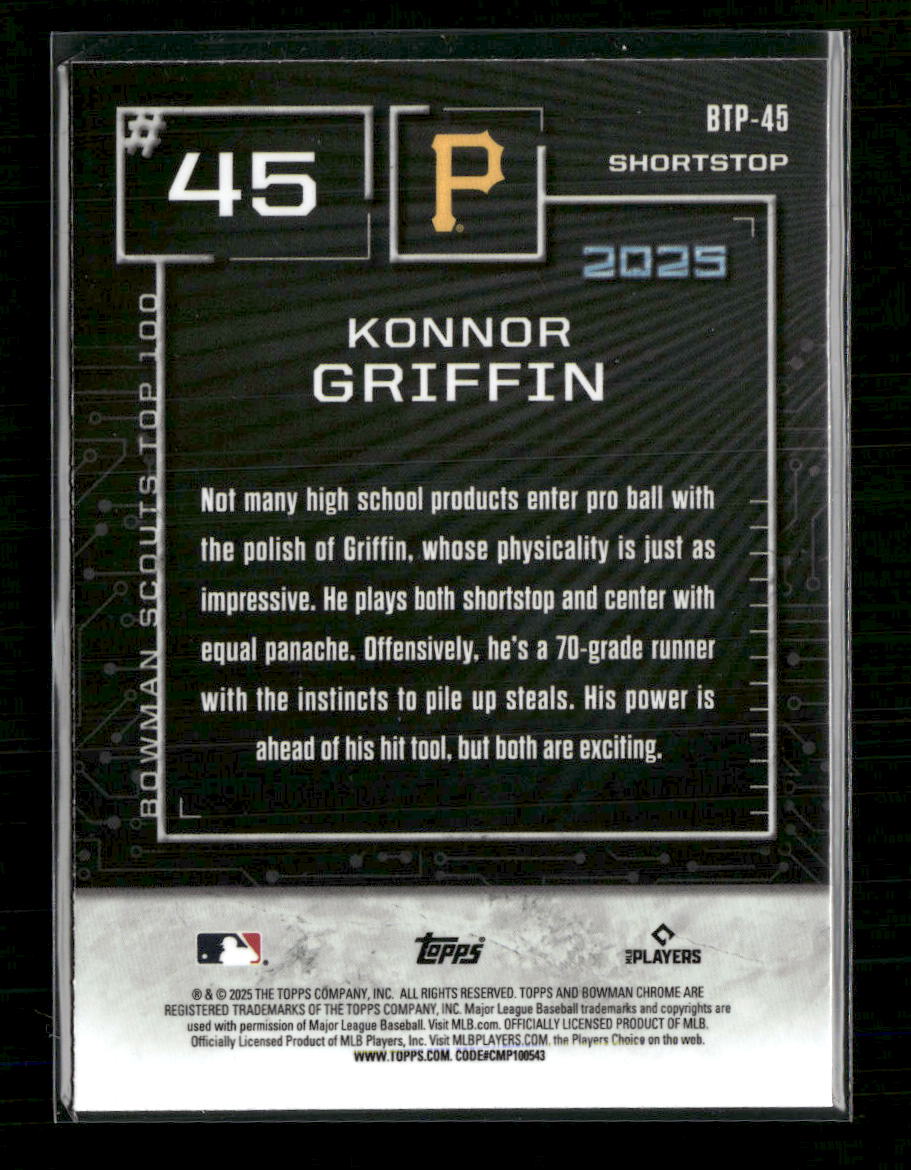 2025 Bowman Bowman Scouts Top 100 Konnor Griffin #BTP-45