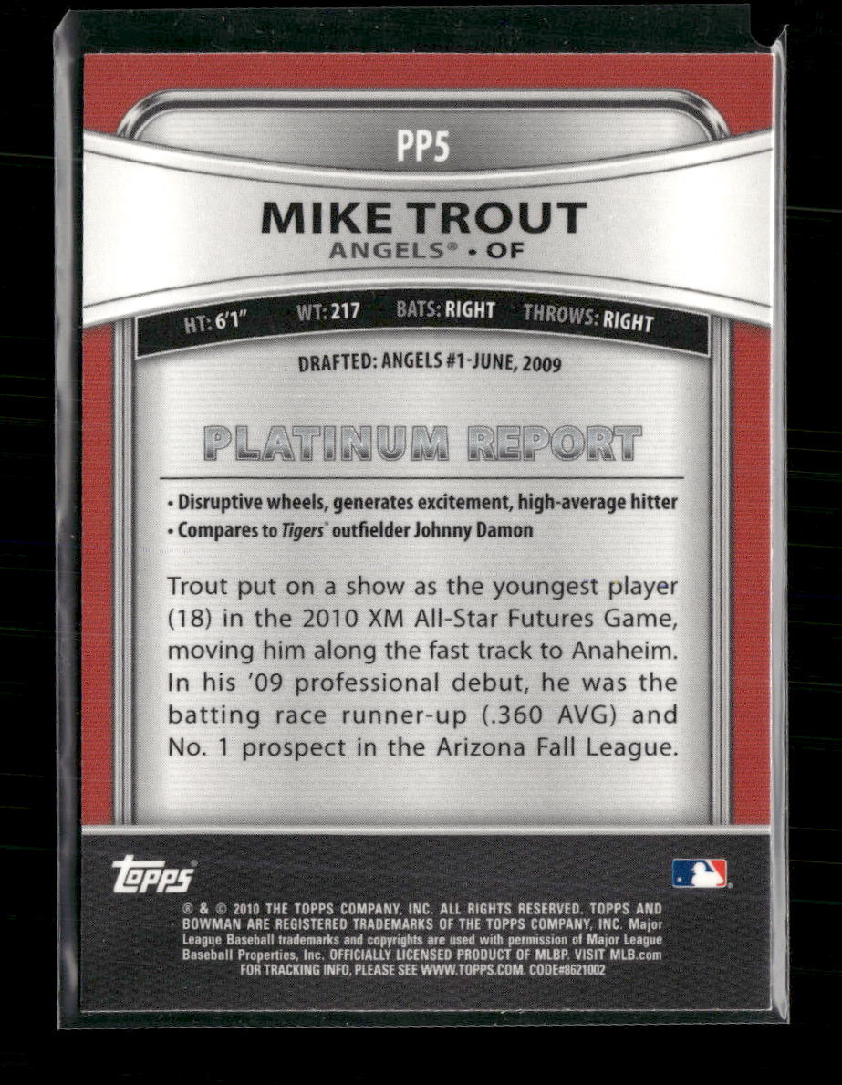 2010 Bowman Platinum Prospects Mike Trout #PP5