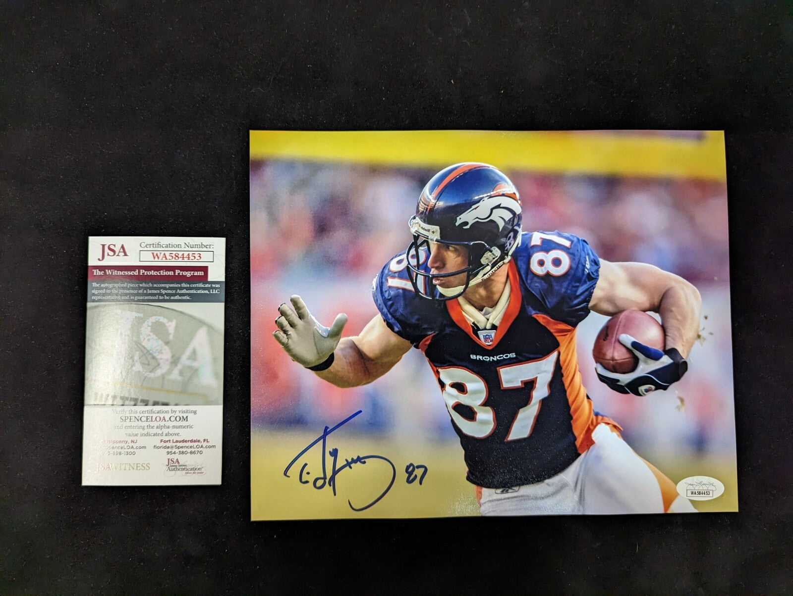 Denver Broncos Ed Mccaffery Autographed Signed 8X10 Photo Jsa Coa
