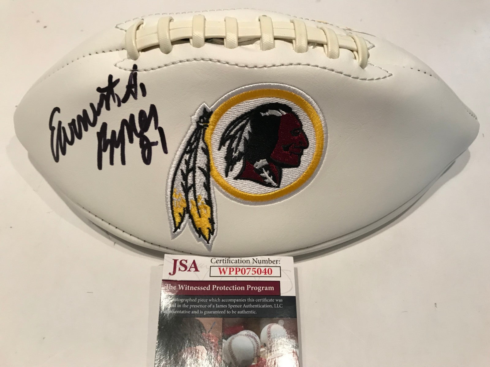 Washington Football Earnest Byner Autographed Signed Logo Football Jsa Coa