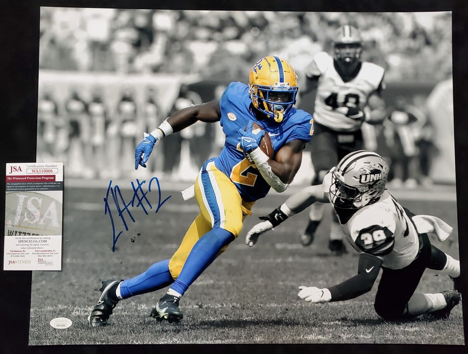 Pitt Panthers Israel "Izzy" Abanikanda  Signed 16X20 Photo Jsa Coa