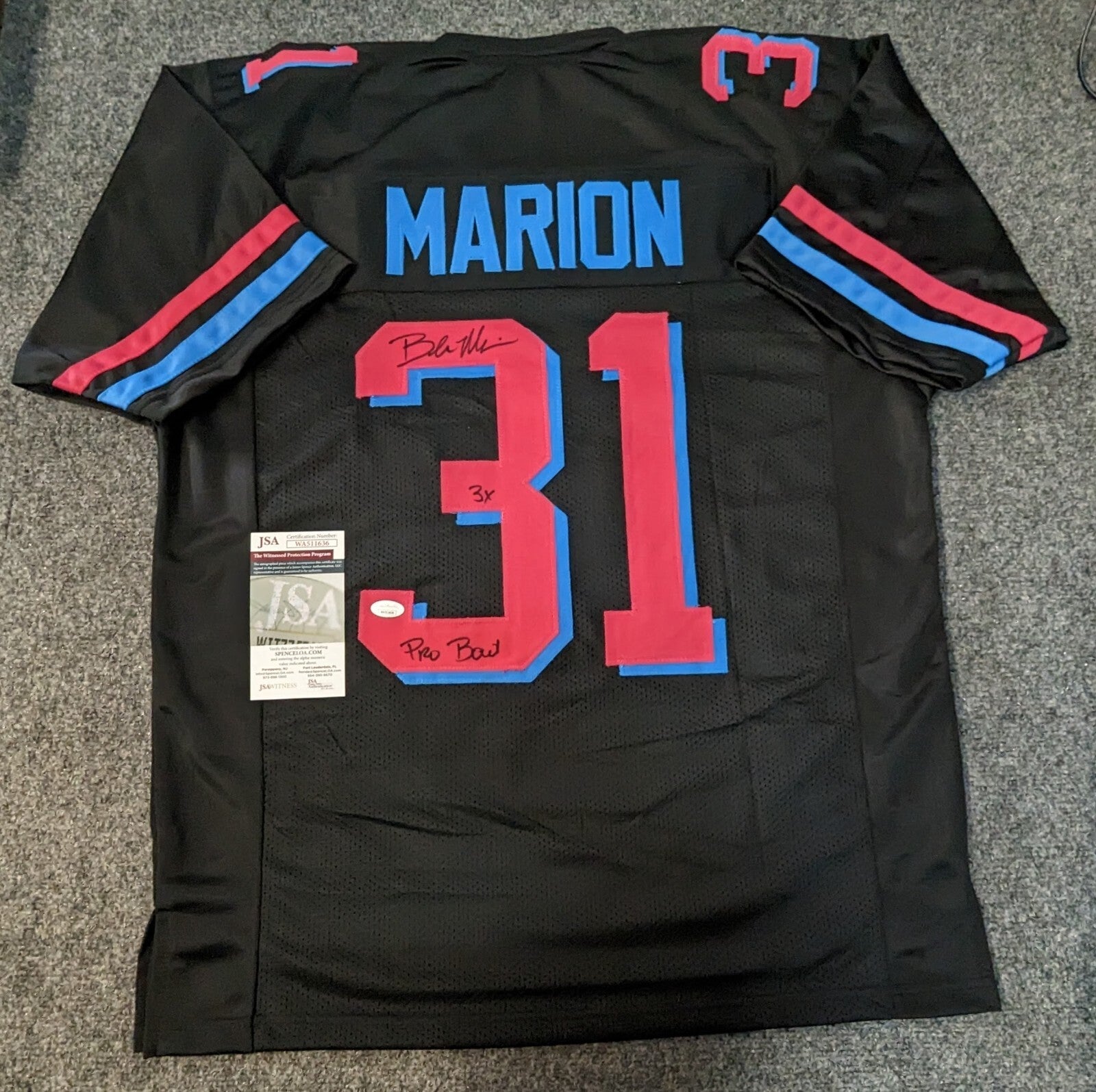 Miami Dolphins Brock Marion Autographed Signed Jersey Jsa Coa