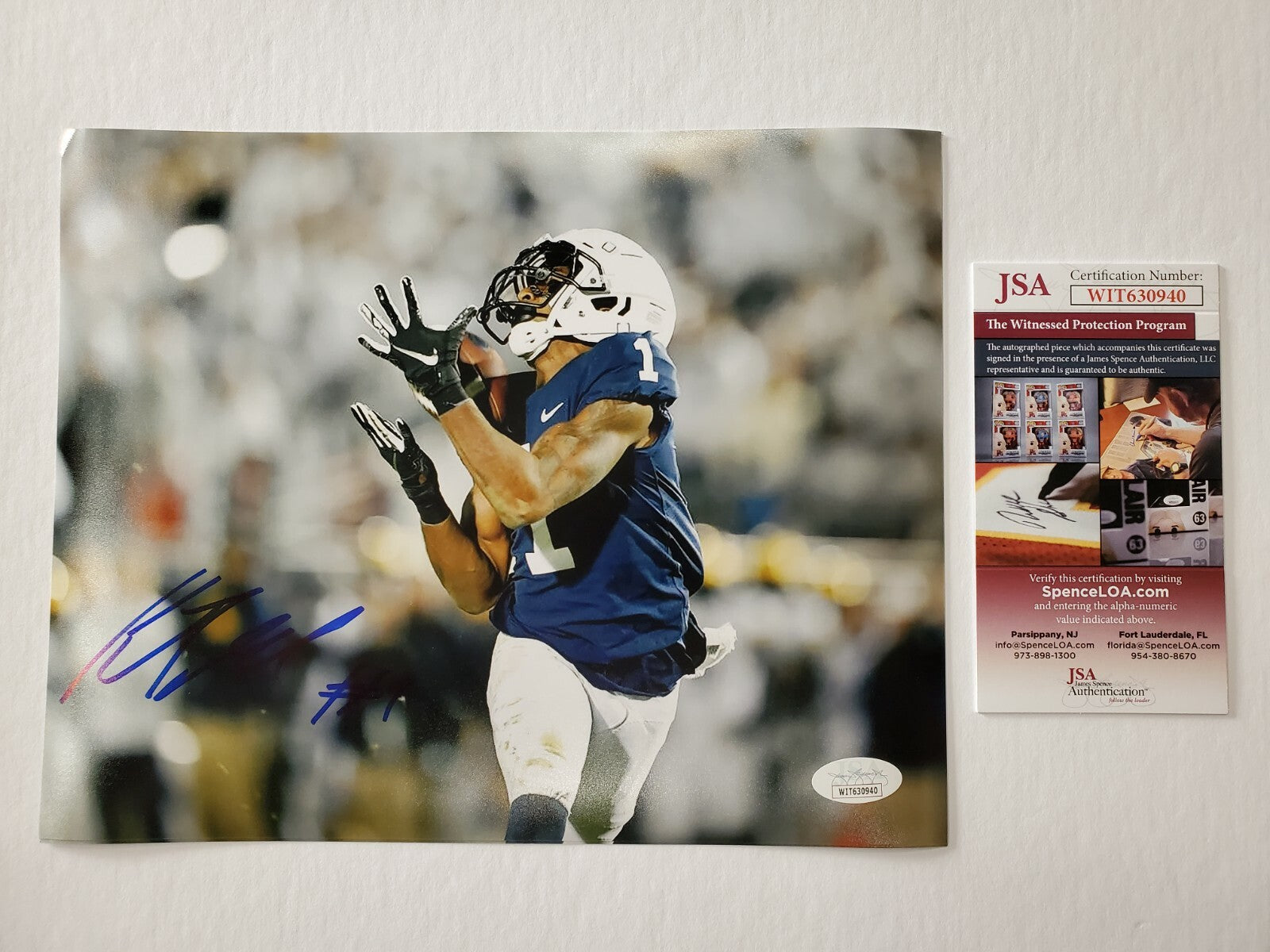 Penn State Nittany Lions Kj Hamler Autographed Signed 8X10 Photo Jsa Coa
