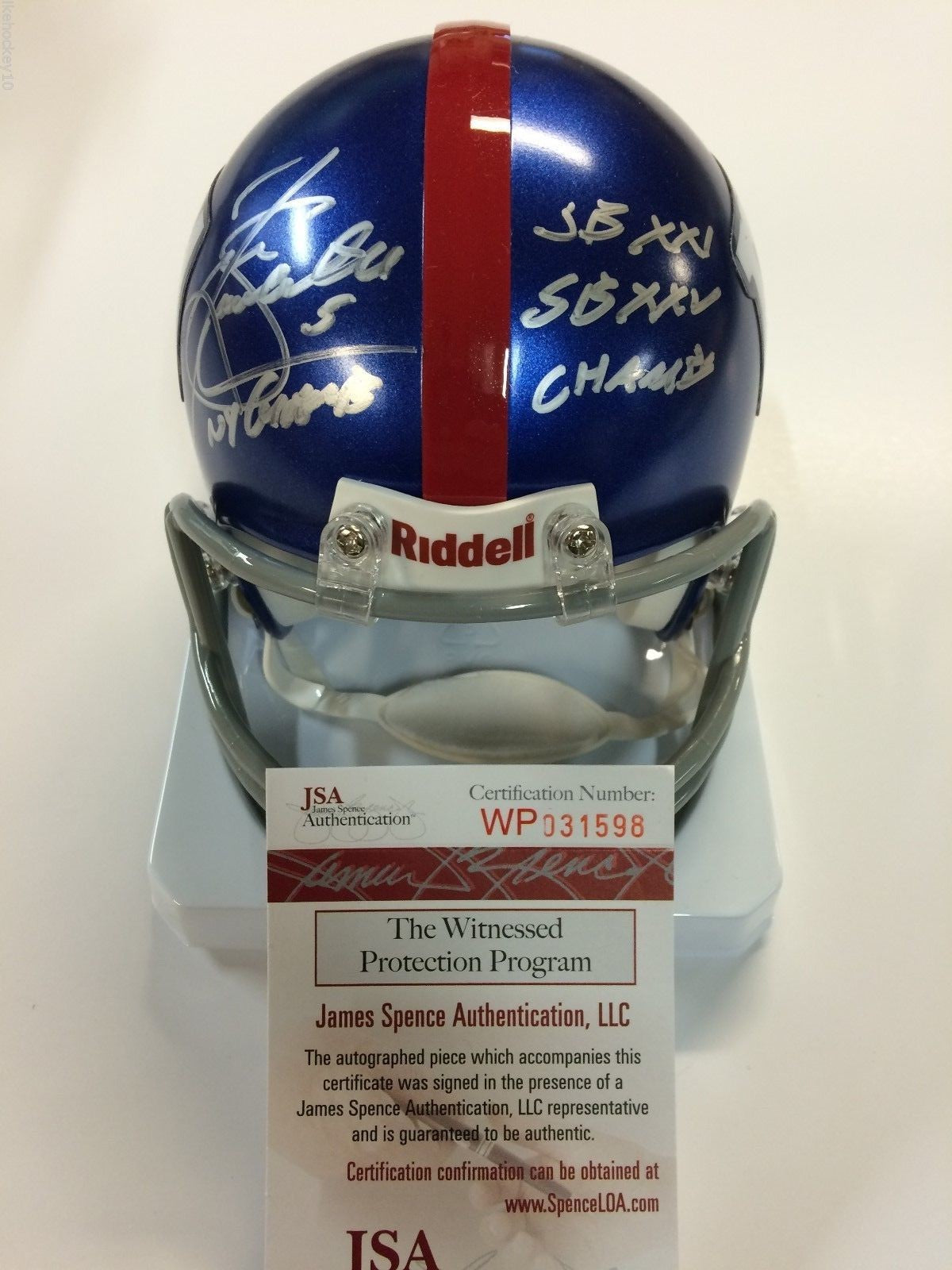 Sean Landeta Autographed Signed Inscribed N.Y. Giants Mini Helmet Jsa Coa