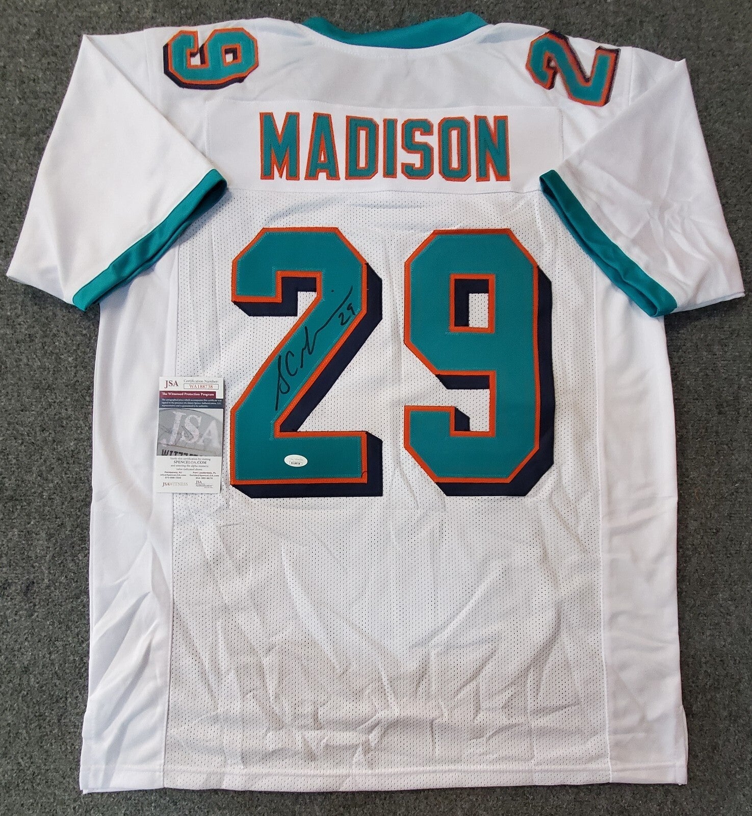 Miami Dolphins Sam Madison Autographed Signed Jersey Jsa Coa