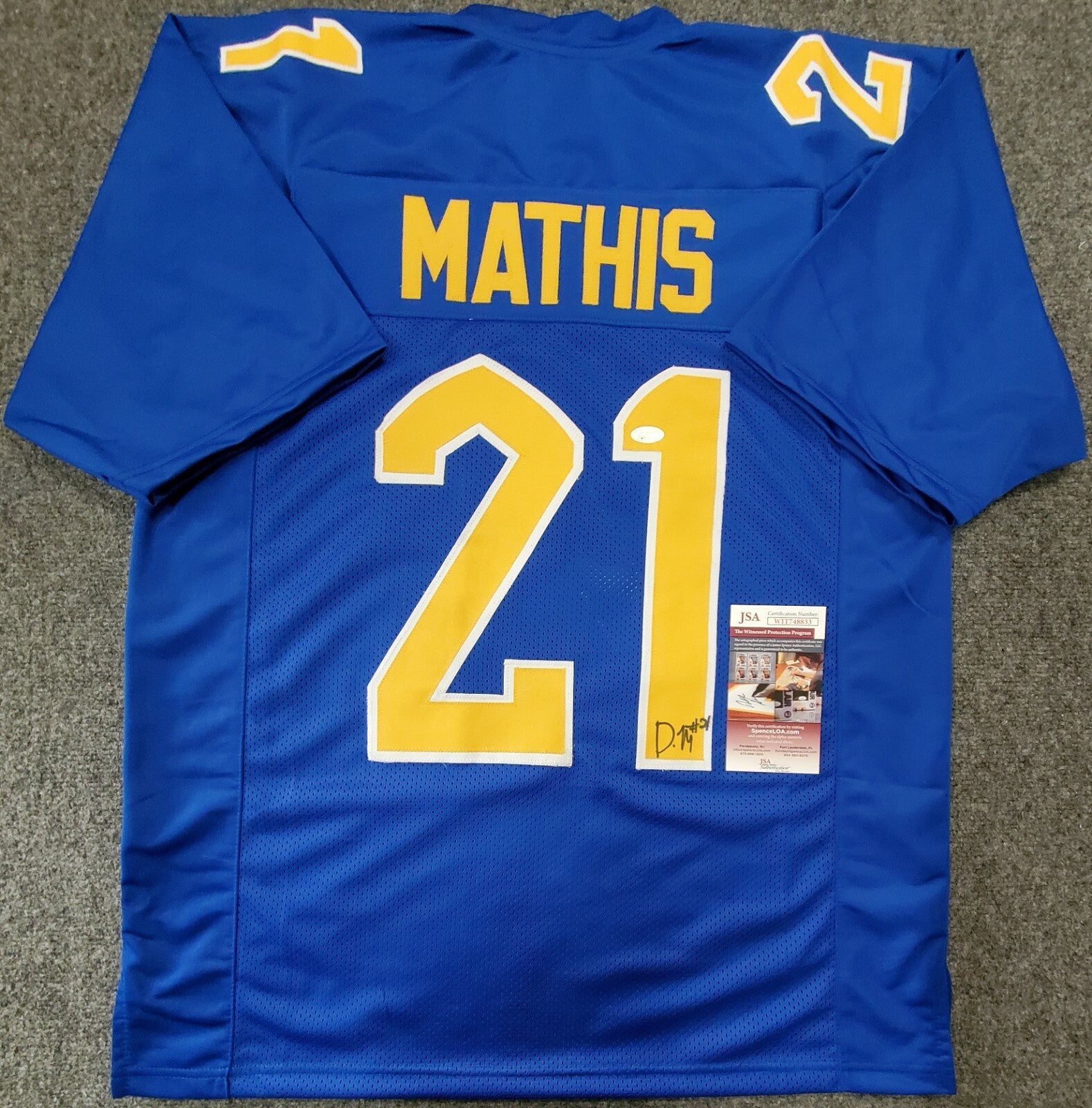 Pitt Panthers Damarri Mathis Autographed Signed Jersey Jsa Coa