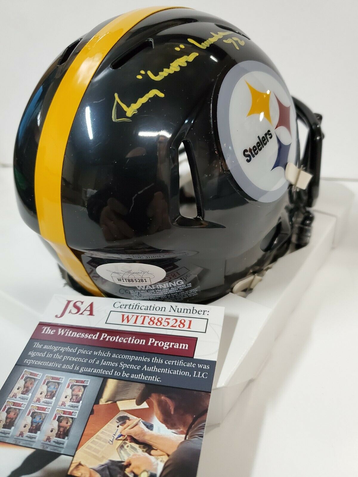 Pittsburgh Steelers Gerry Mullins Autographed Signed Speed Mini Helmet Jsa Coa