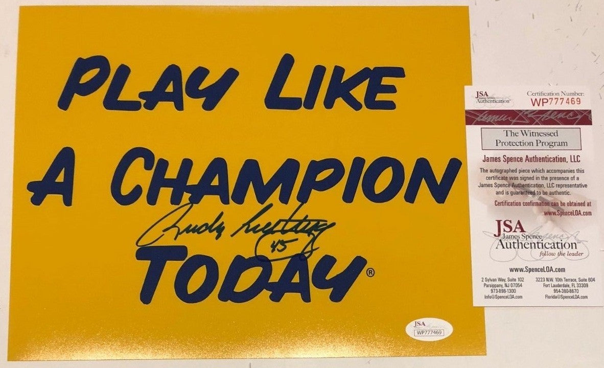 Rudy Ruettiger Autographed Signed Notre Dame 8X10 Photo Jsa  Coa