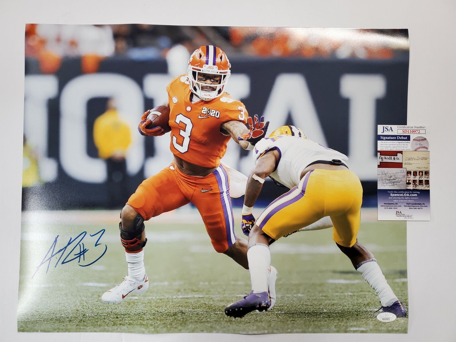 Clemson Tigers Amari Rodgers Autographed Signed 16X20 Photo Jsa  Coa