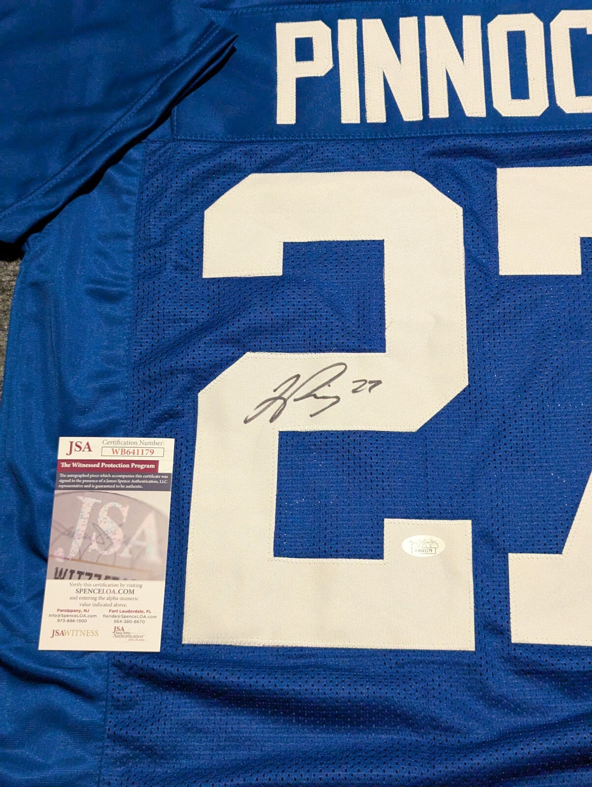New York Giants Jason Pinnock Autographed Signed Jersey Jsa Coa