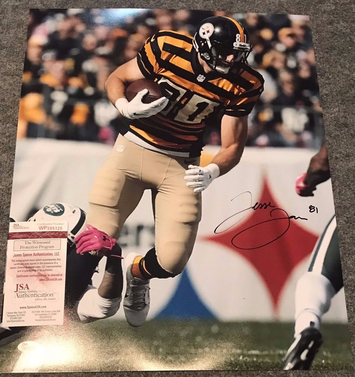 Jesse James Autographed Signed Pittsburgh Steelers 16X20 Photo Jsa Coa