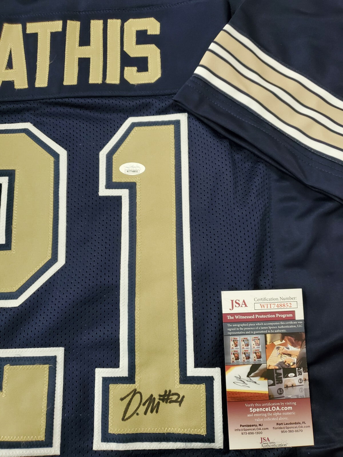 Pitt Panthers Damarri Mathis Autographed Signed Jersey Jsa Coa