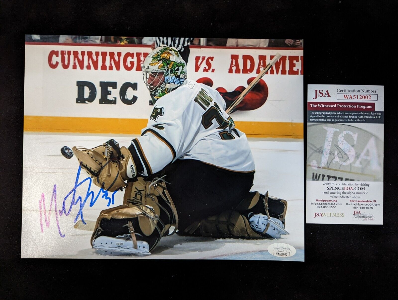 Dallas Stars Marty Turco Autographed Signed 8X10 Photo Jsa Coa
