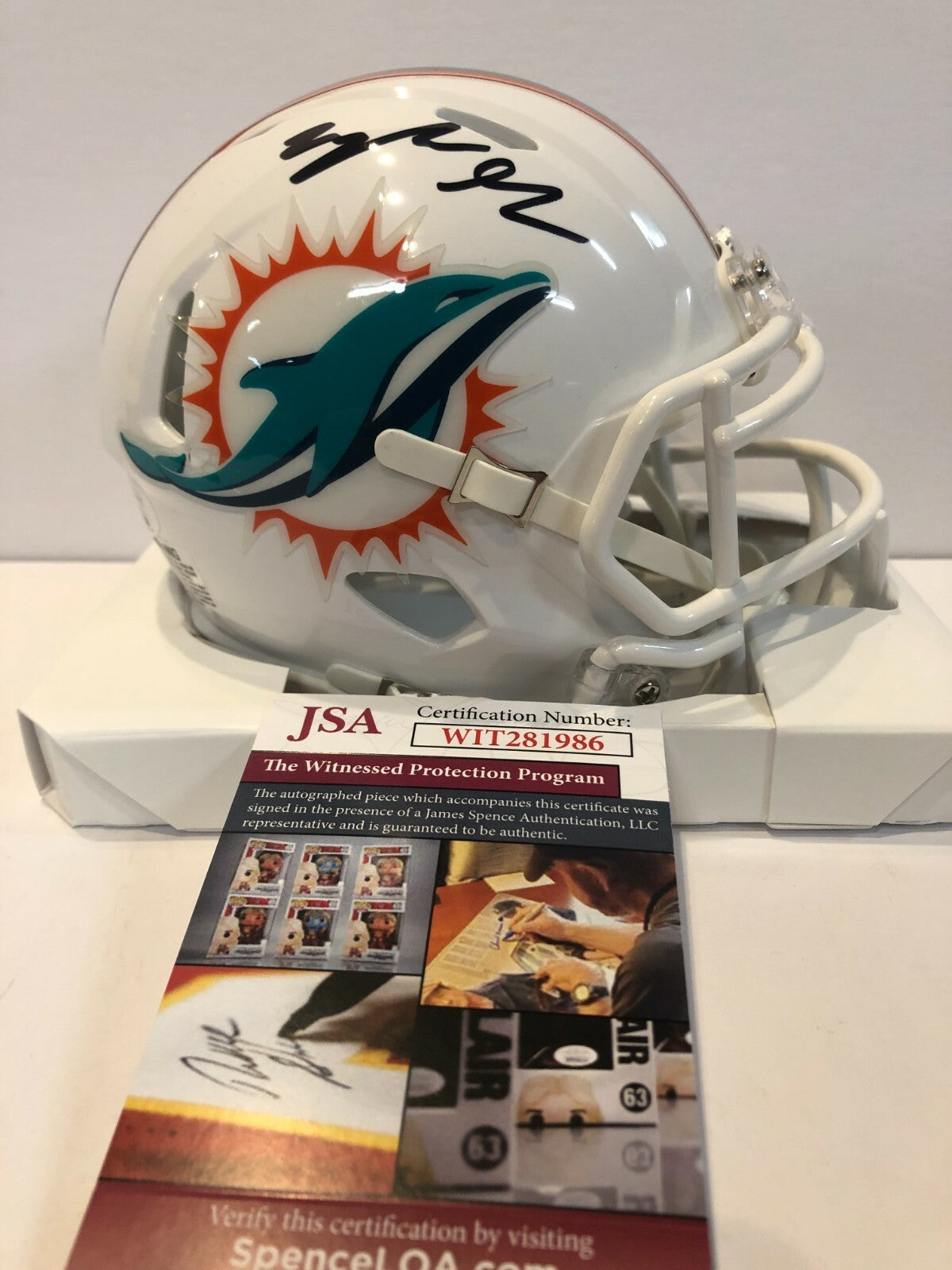 Myles Gaskin Autographed Signed Miami Dolphins Mini Helmet Jsa Coa