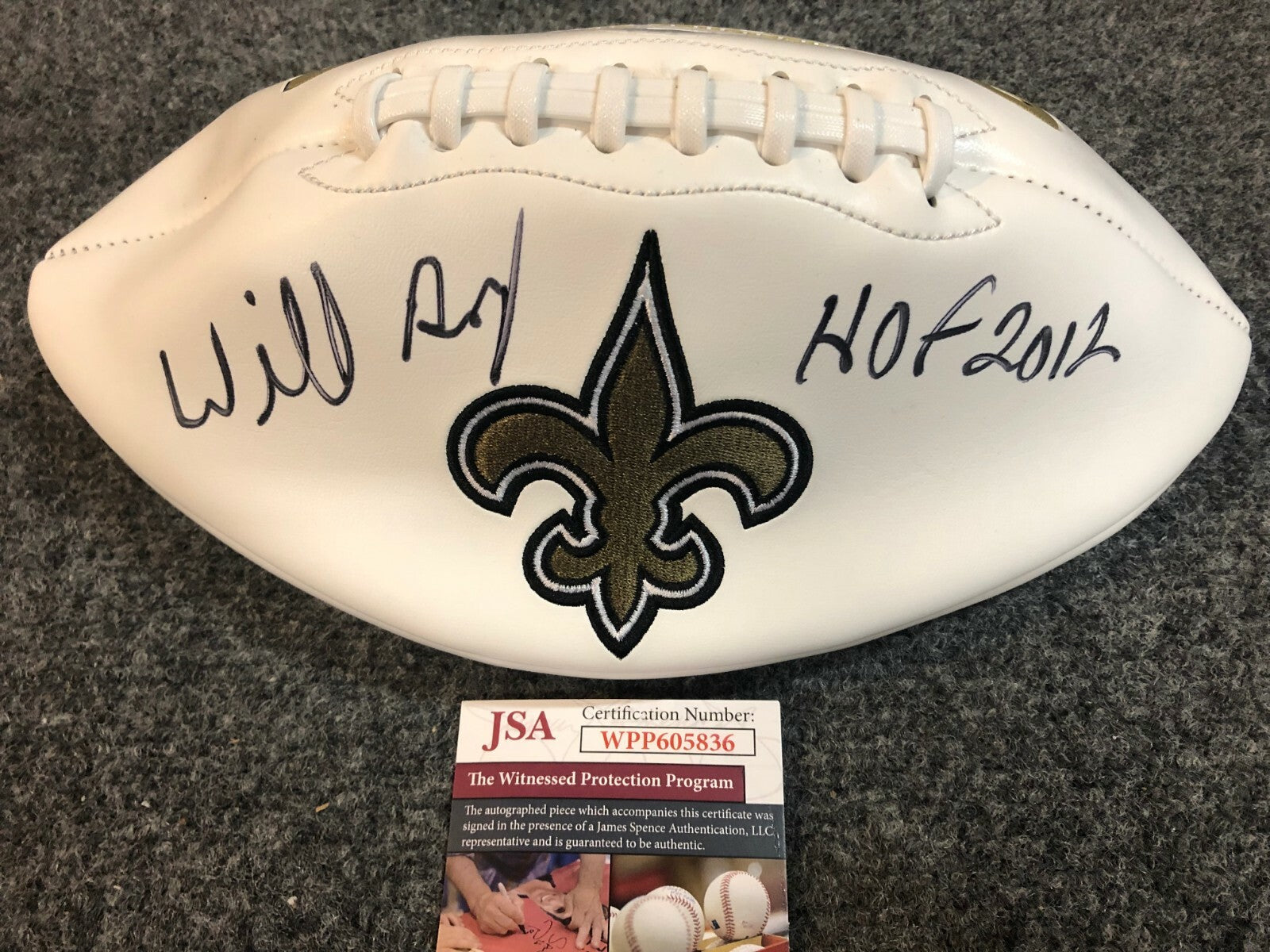 Willie Roaf Autographed Signed Inscribe New Orleans Saints Logo Football Jsa Coa