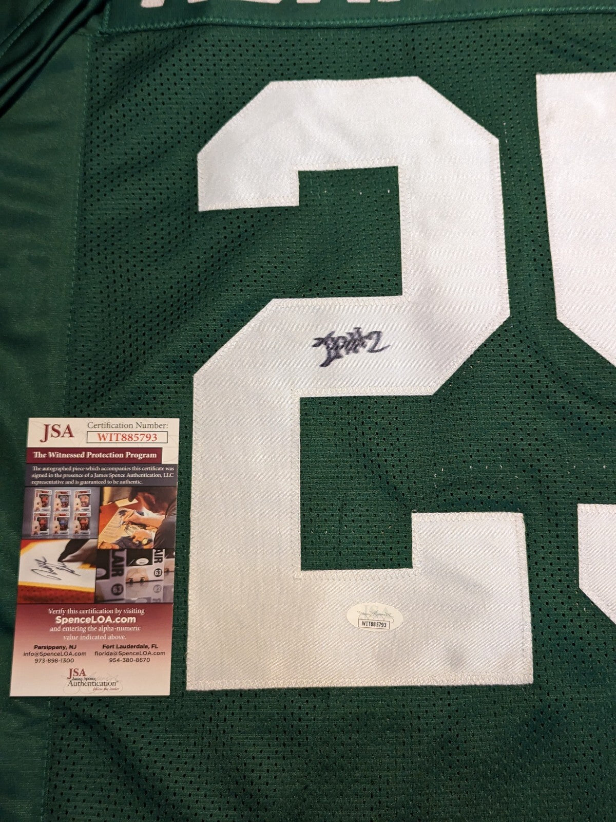 New York Jets Israel "Izzy" Abanikanda Autographed Signed Jersey Jsa Coa