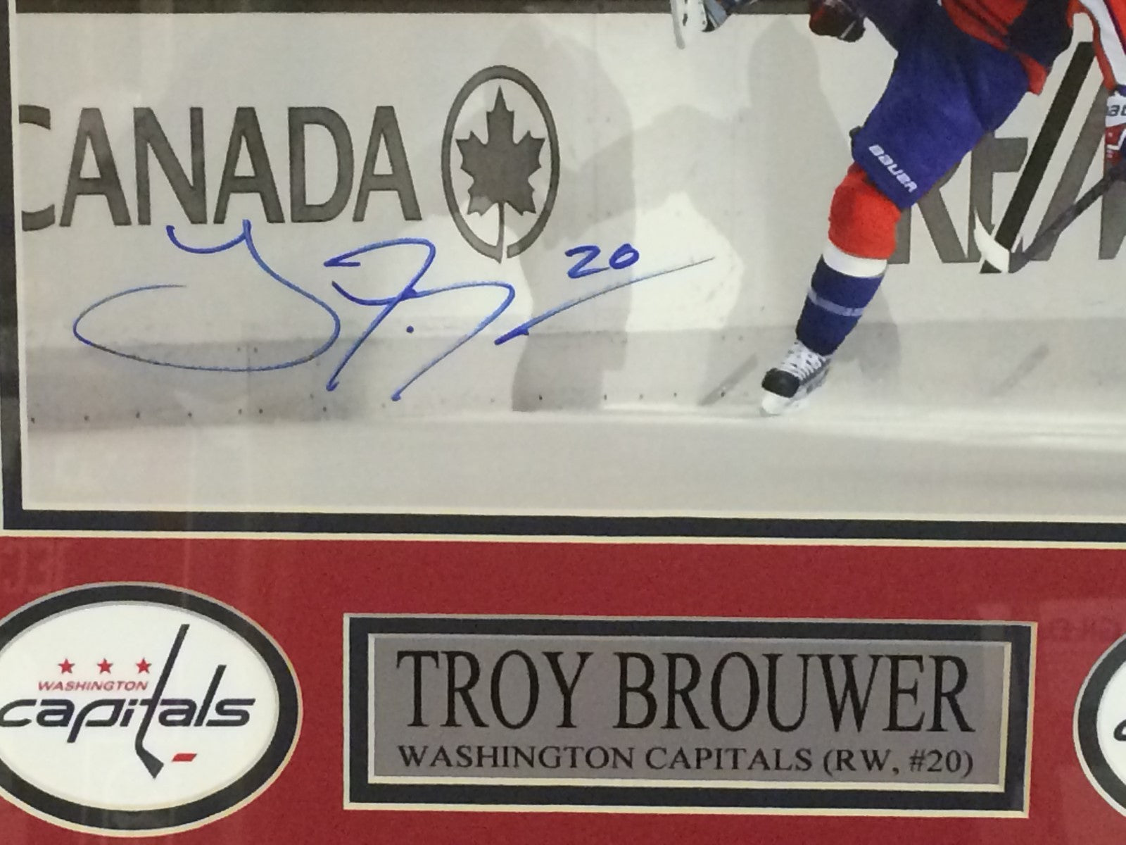 Framed Signed Troy Brouwer Washington Capitals 11X14 Photo W/Proof
