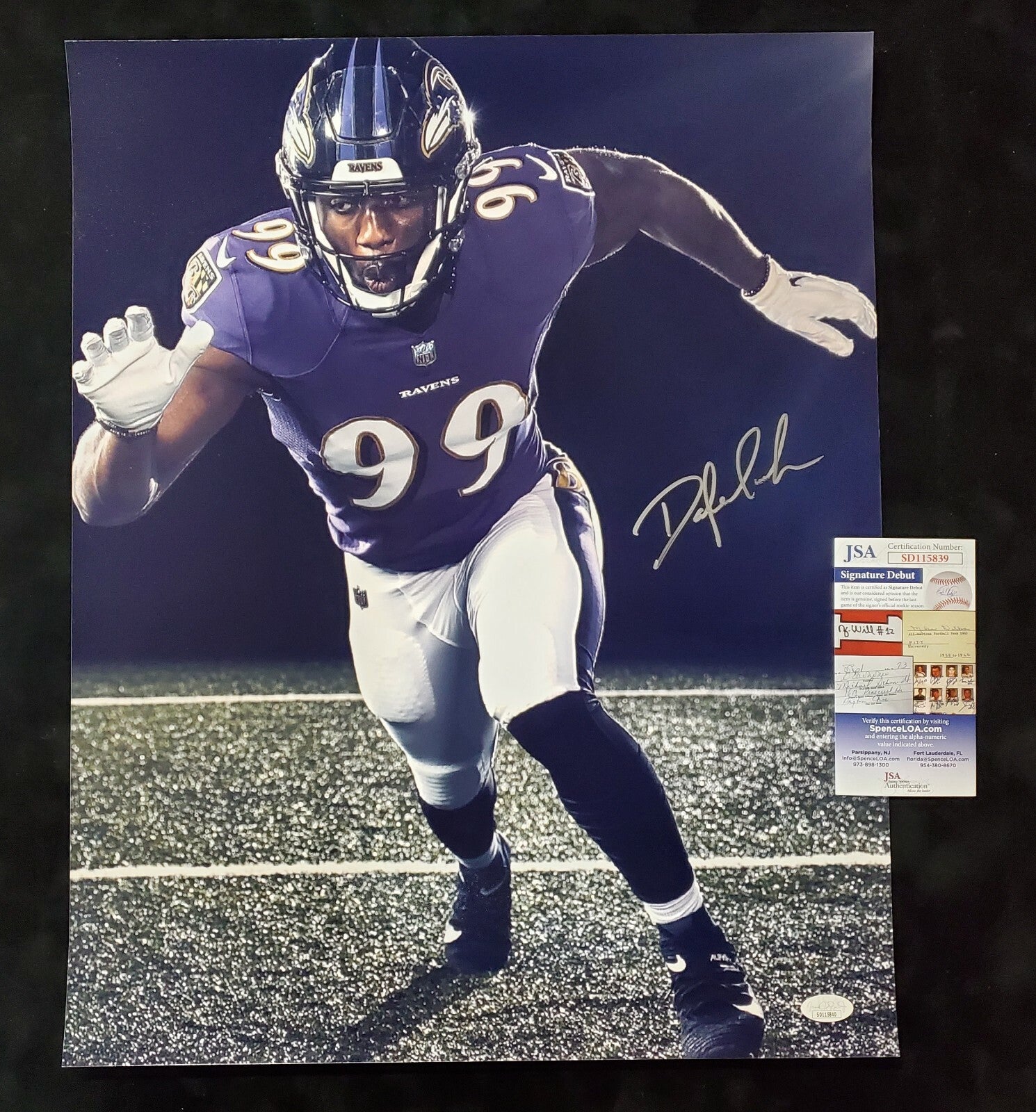 Baltimore Ravens Odafe Oweh Autographed Signed 16X20 Photo Jsa  Coa