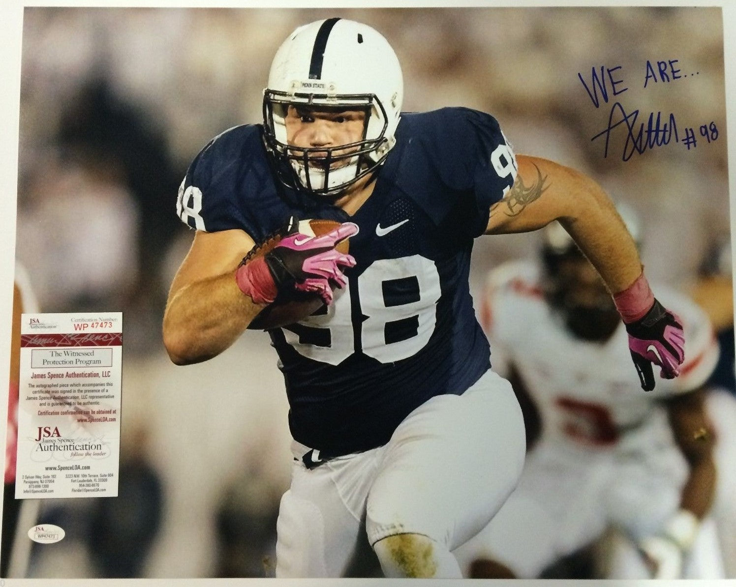 Anthony Zettel Autographed Signed Insc. Penn State 16X20 Photo Jsa  Coa