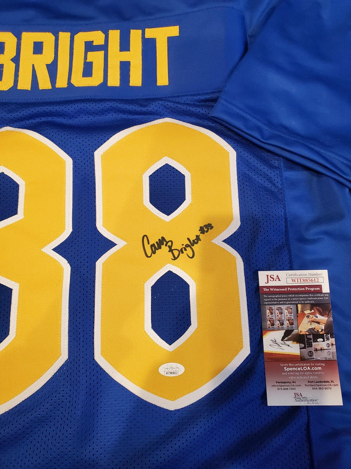 Pitt Panthers Cam Bright Autographed Signed Jersey Jsa Coa