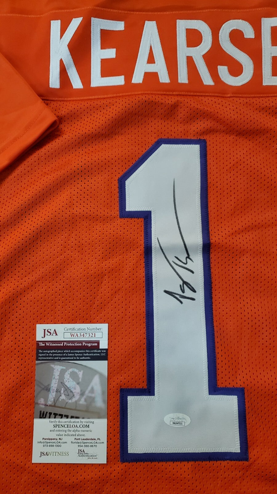 Clemson Tigers Jayron Kearse Autographed Signed Jersey Jsa Coa