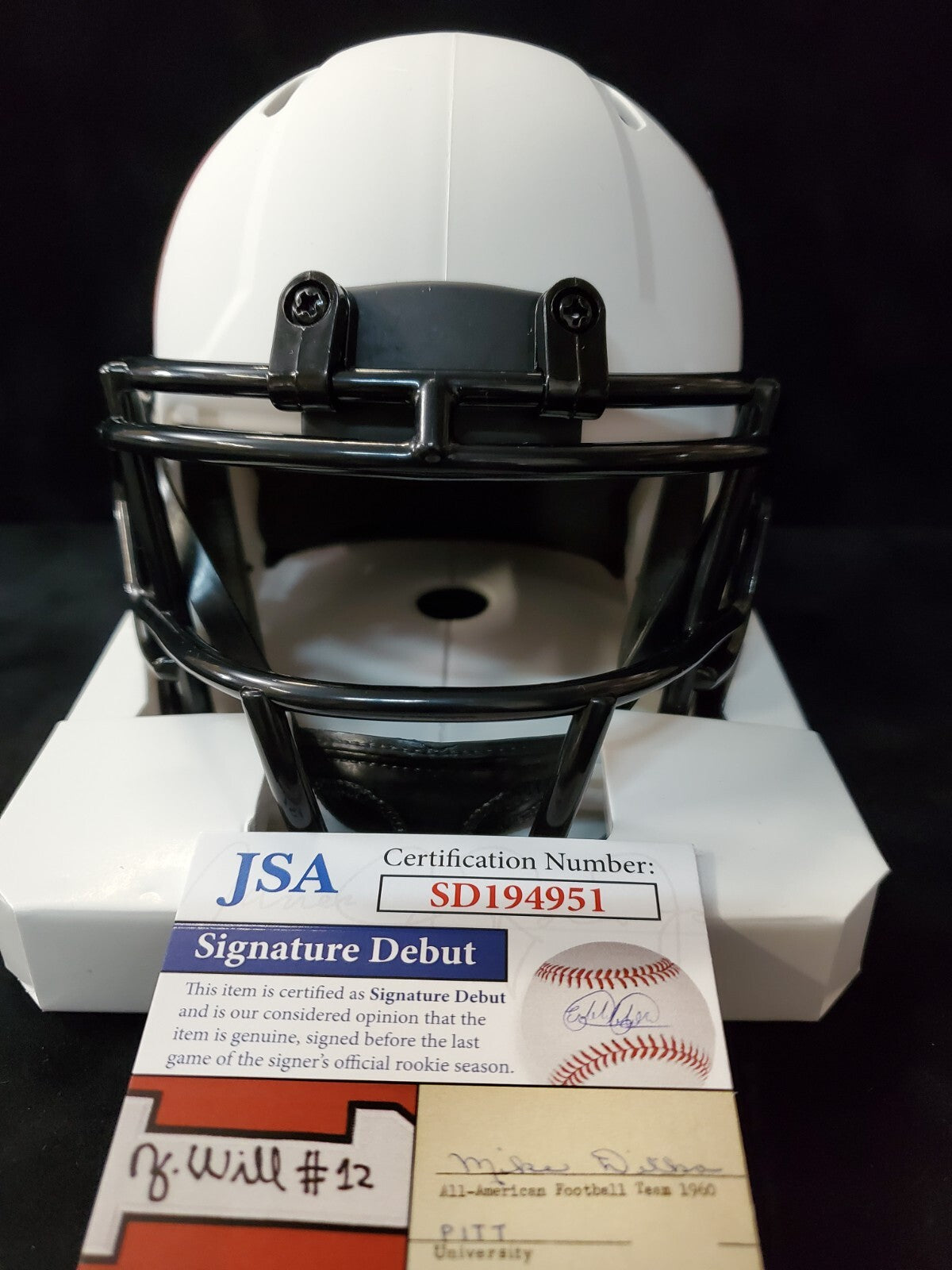 Washington Commanders Cole Kelley Autographed Signed Lunar Mini Helmet Jsa Coa