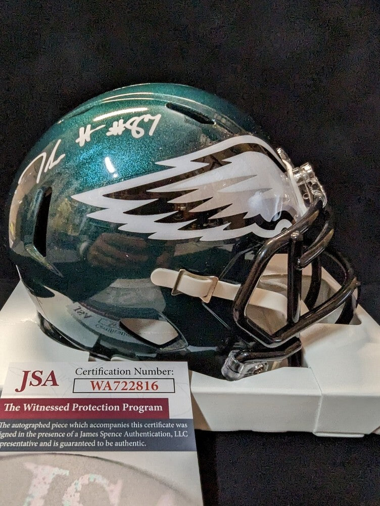 Philadelphia Eagles Jadon Haselwood Autographed Signed Speed Mini Helmet Jsa Coa