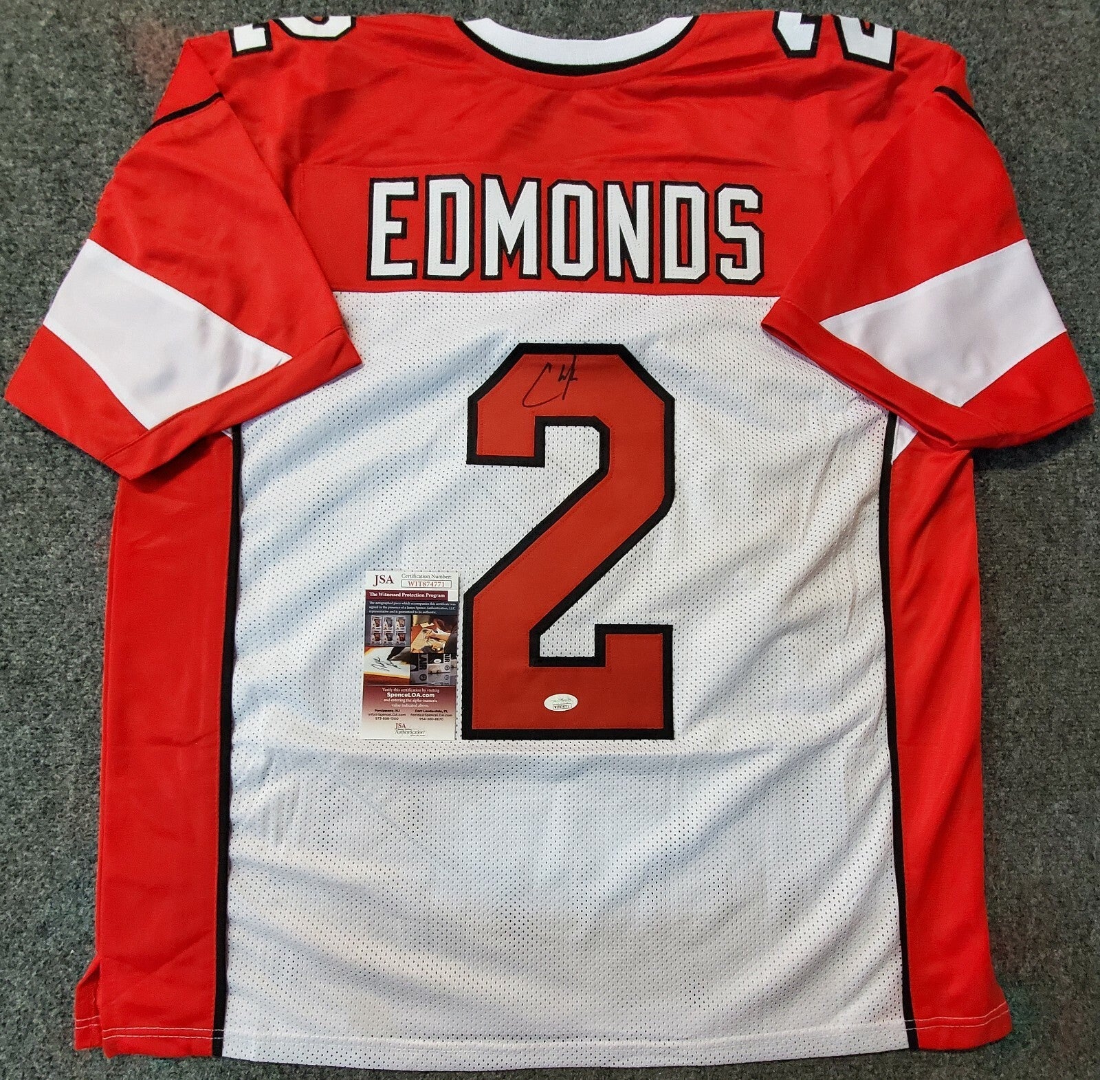Arizona Cardinals Chase Edmonds Autographed Signed Jersey Jsa Coa