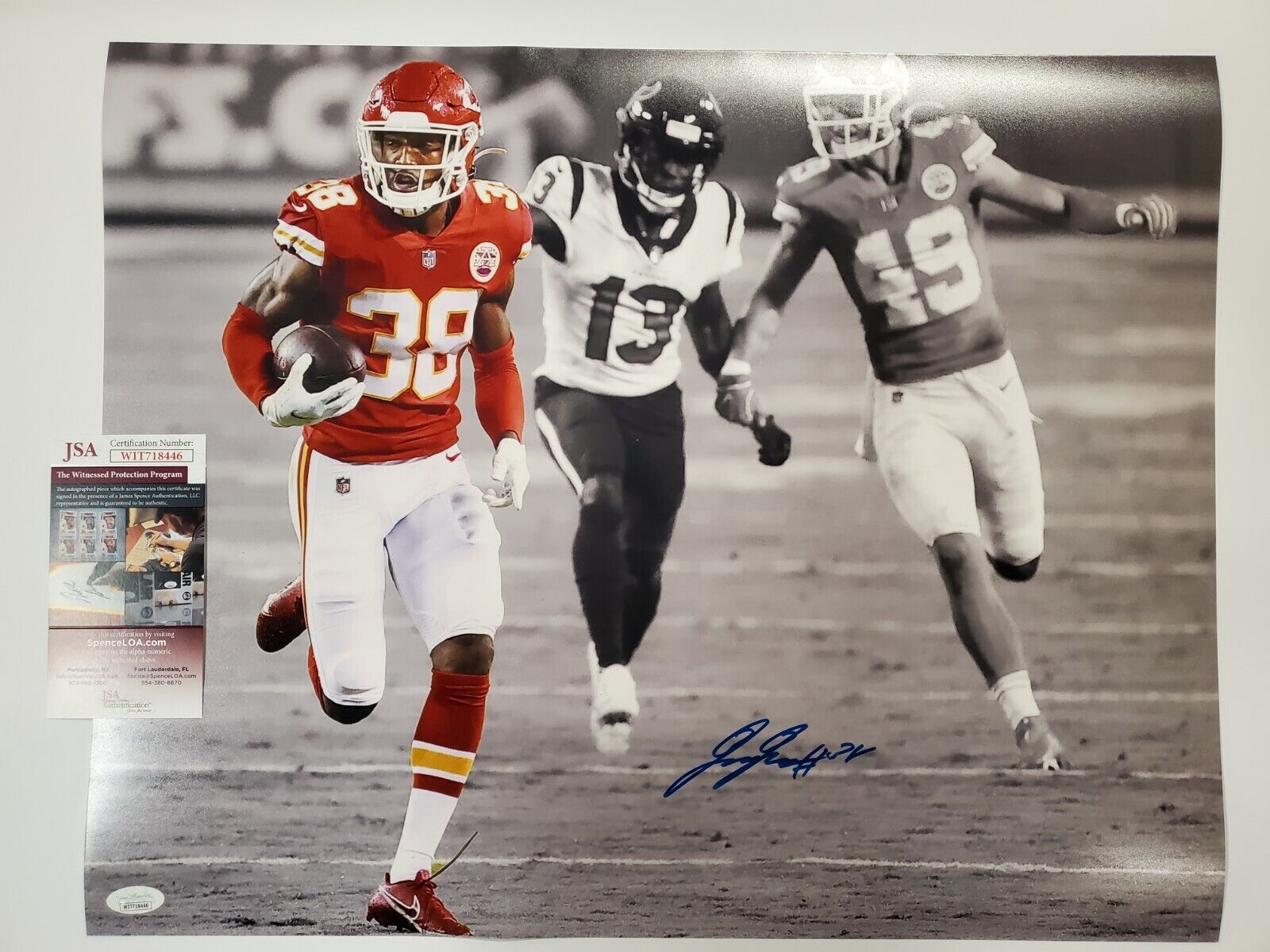 Kansas City Chiefs L'jarius Sneed Autographed Signed 16X20 Photo Jsa Coa