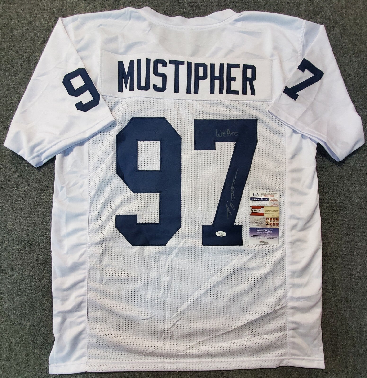 Penn State Pj Mustipher Autographed Signed Inscribed Jersey Jsa Coa