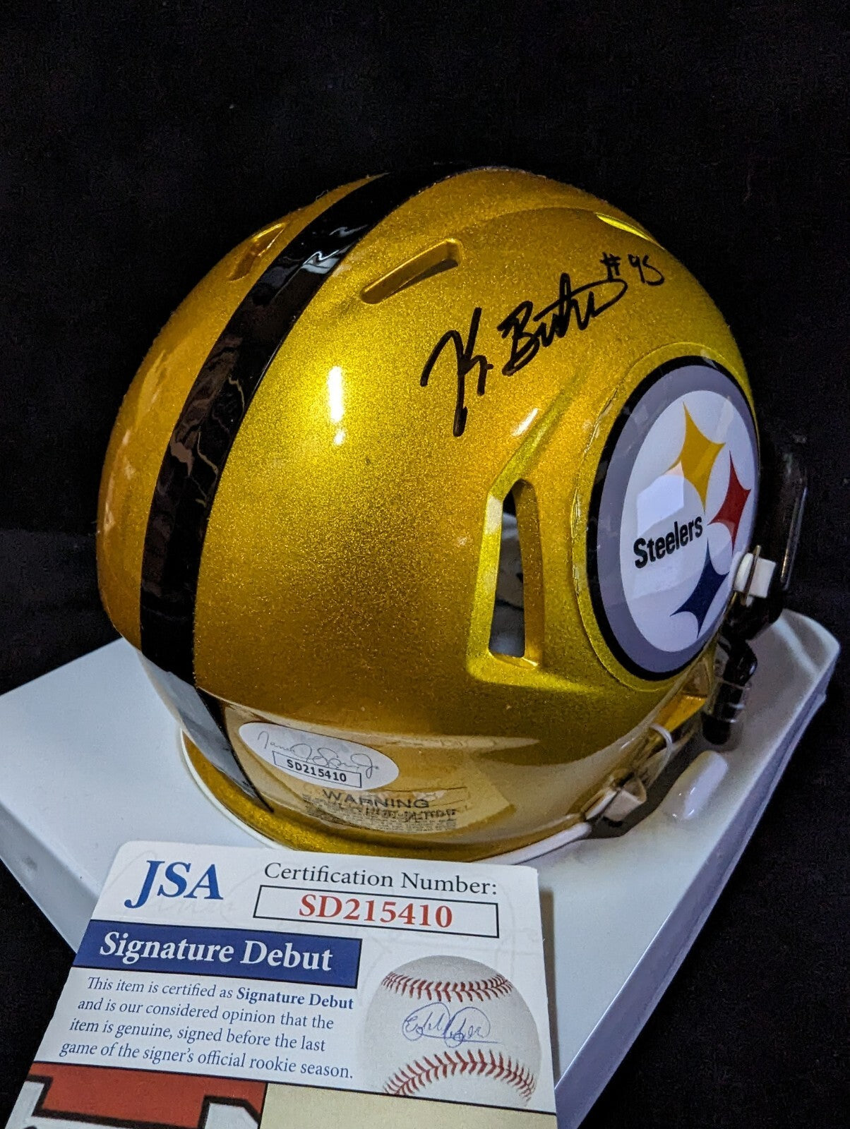 Pittsburgh Steelers Keeanu Benton Autographed Flash Mini Helmet Jsa Coa