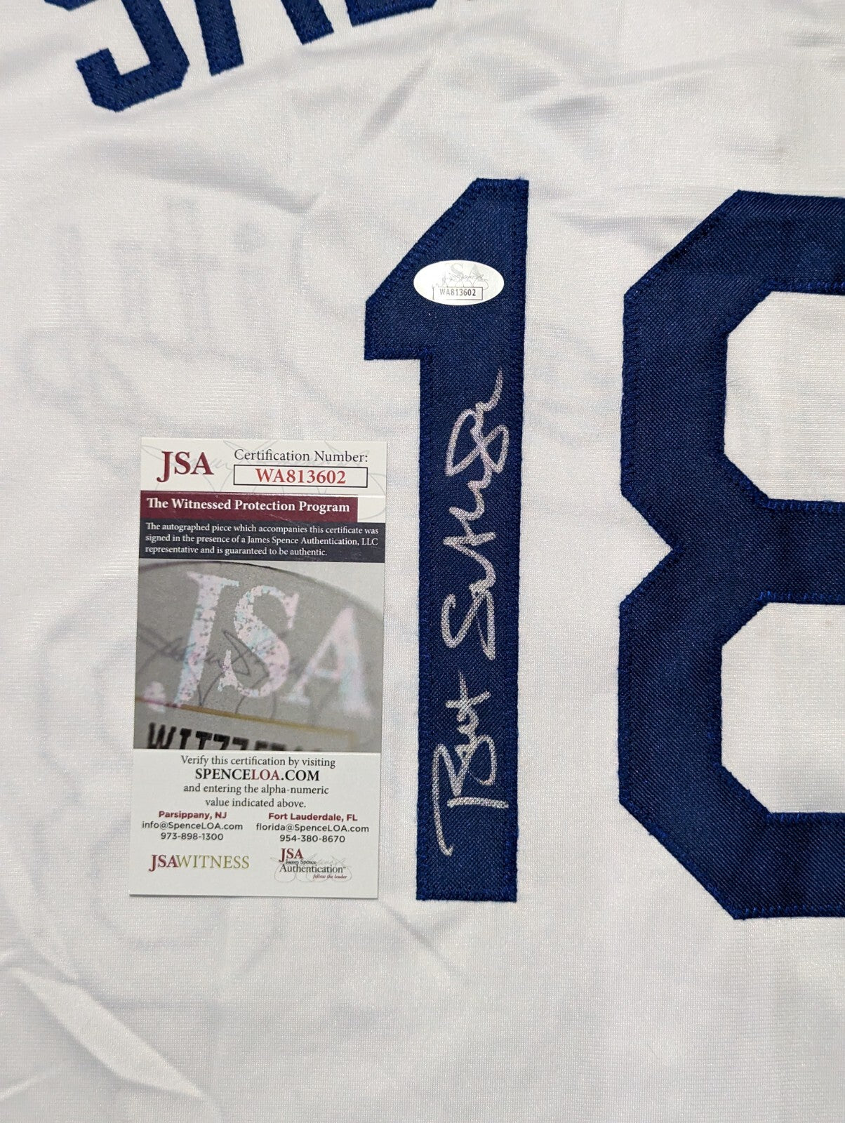 Kansas City Royals Bret Saberhagen Autographed Signed Custom Jersey Jsa Coa