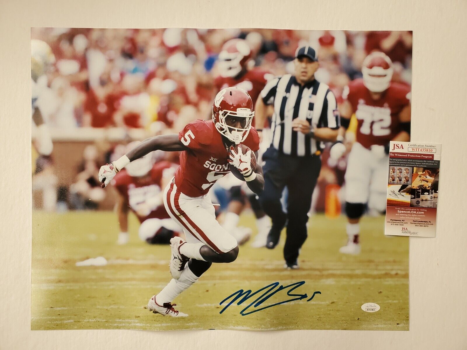 Oklahoma Sooners Marquise Brown Autographed Signed 16X20 Photo Jsa  Coa