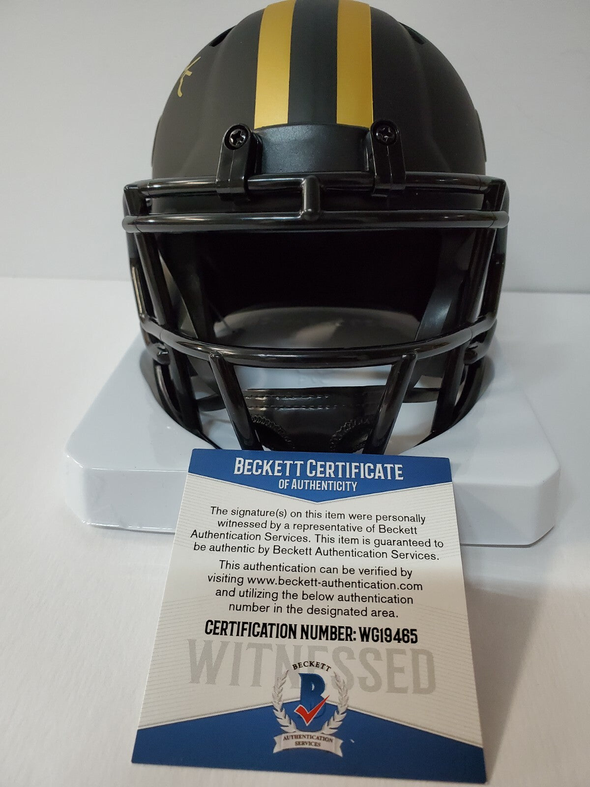 New Orleans Saints Rickey Jackson Signed Eclipse Mini Helmet Beckett Coa