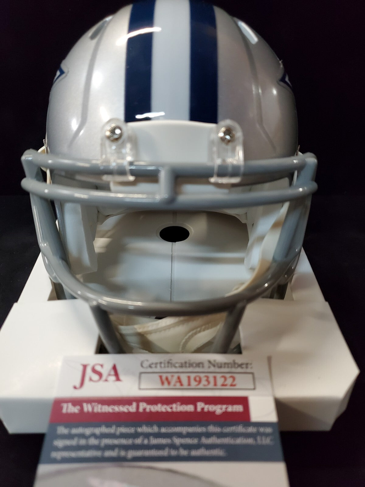 Dallas Cowboys Jim Jeffcoat Signed Inscribed Speed Mini Helmet Jsa Coa