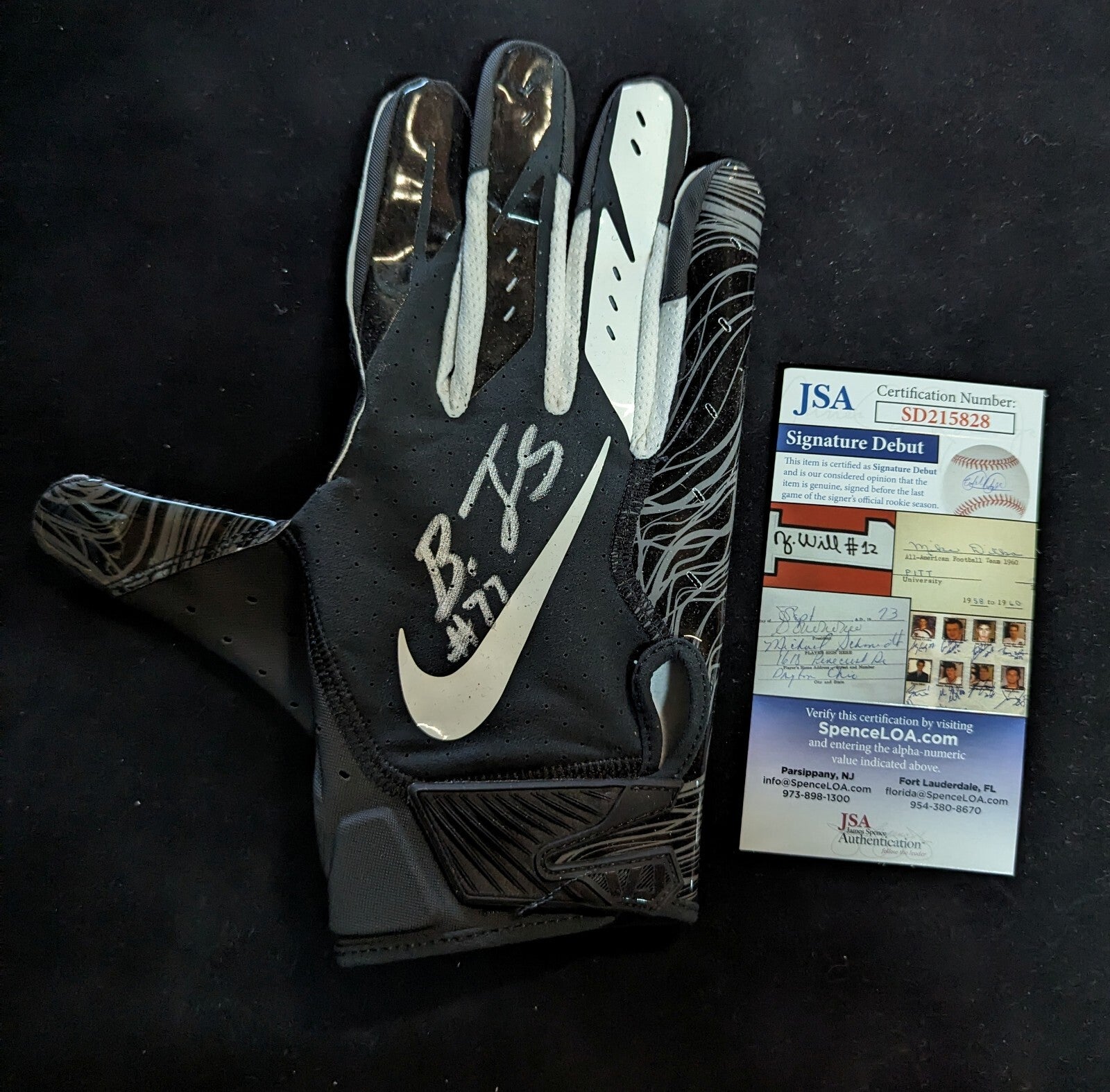 Pittsburgh Steelers Broderick Jones Signed Glove Jsa Coa