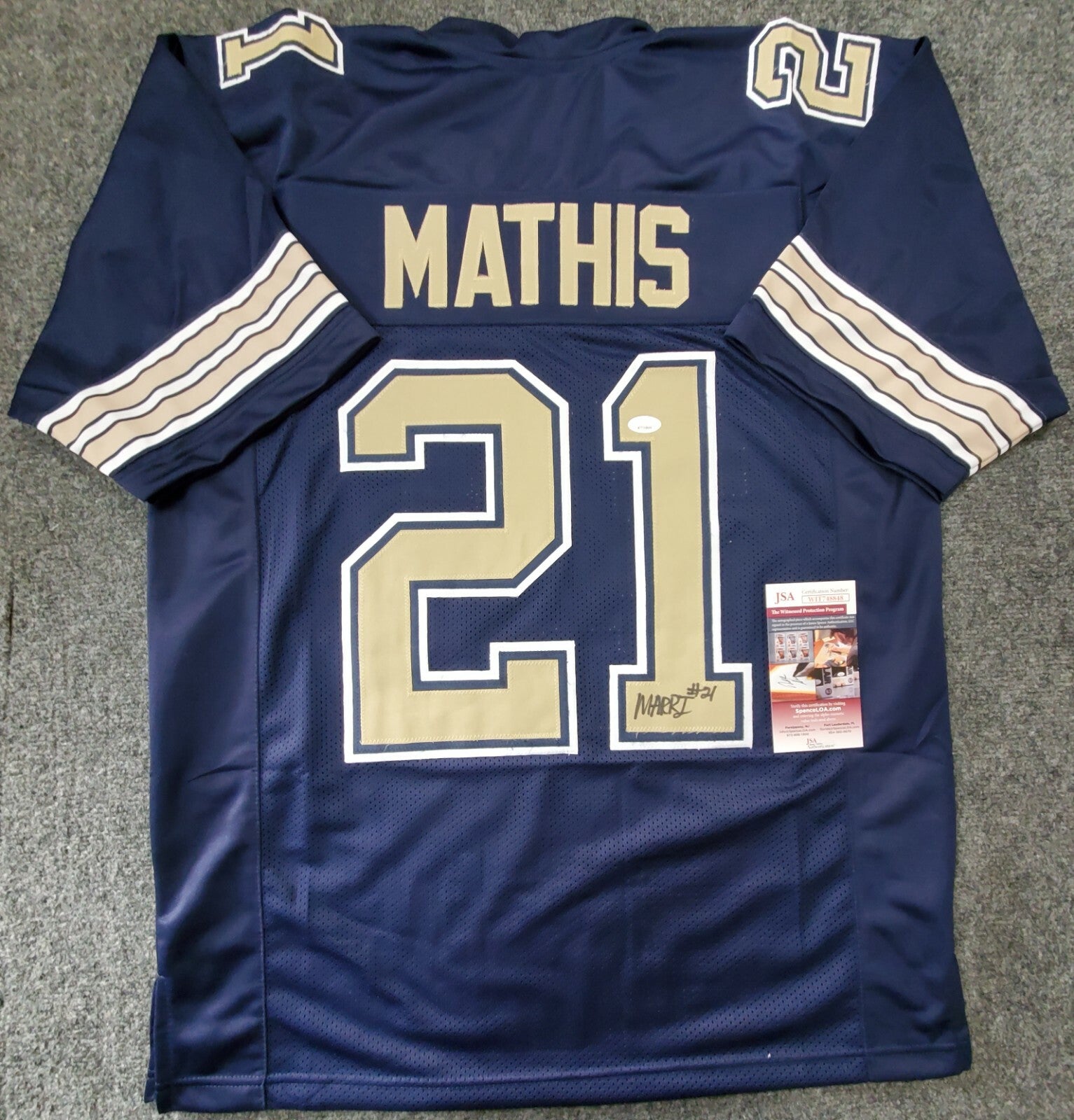 Pitt Panthers Damarri Mathis Autographed Signed Jersey Jsa Coa
