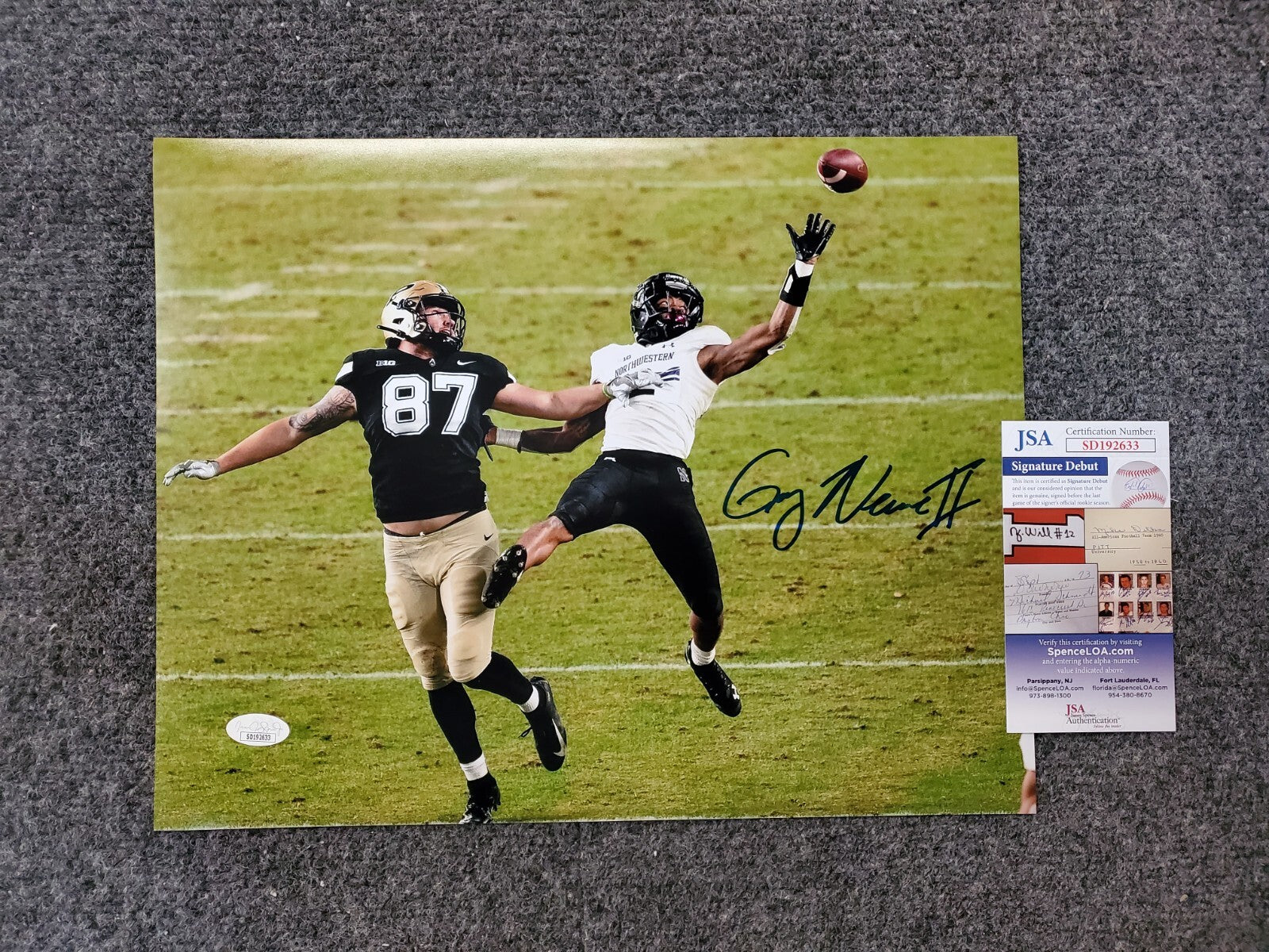 Northwestern Wildcats Greg Newsome Ii Autographed Signed 11X14 Photo Jsa Coa