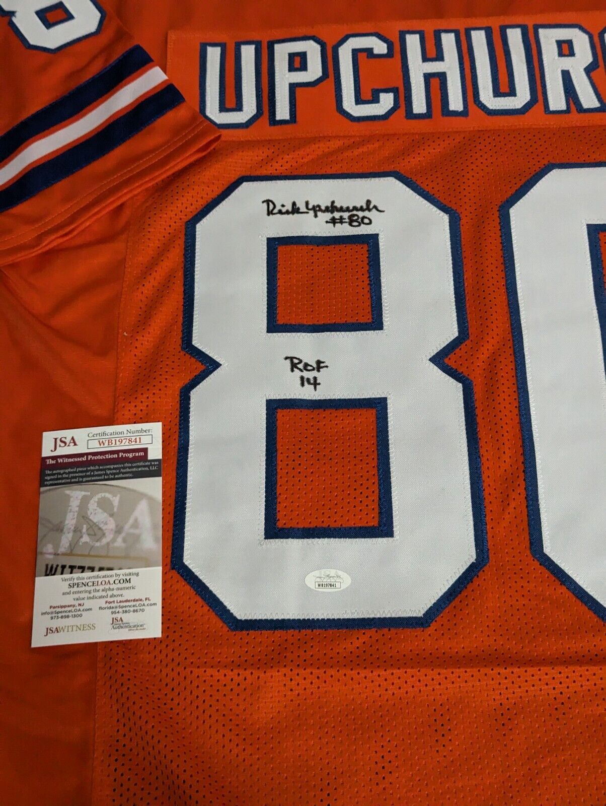 Denver Broncos Rick Upchurch Autographed Signed Jersey Jsa Coa