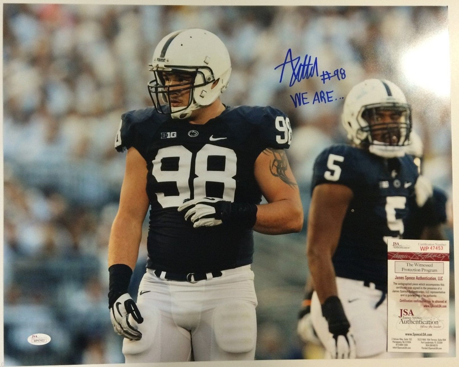 Anthony Zettel Autographed Signed Insc. Penn State 16X20 Photo Jsa  Coa