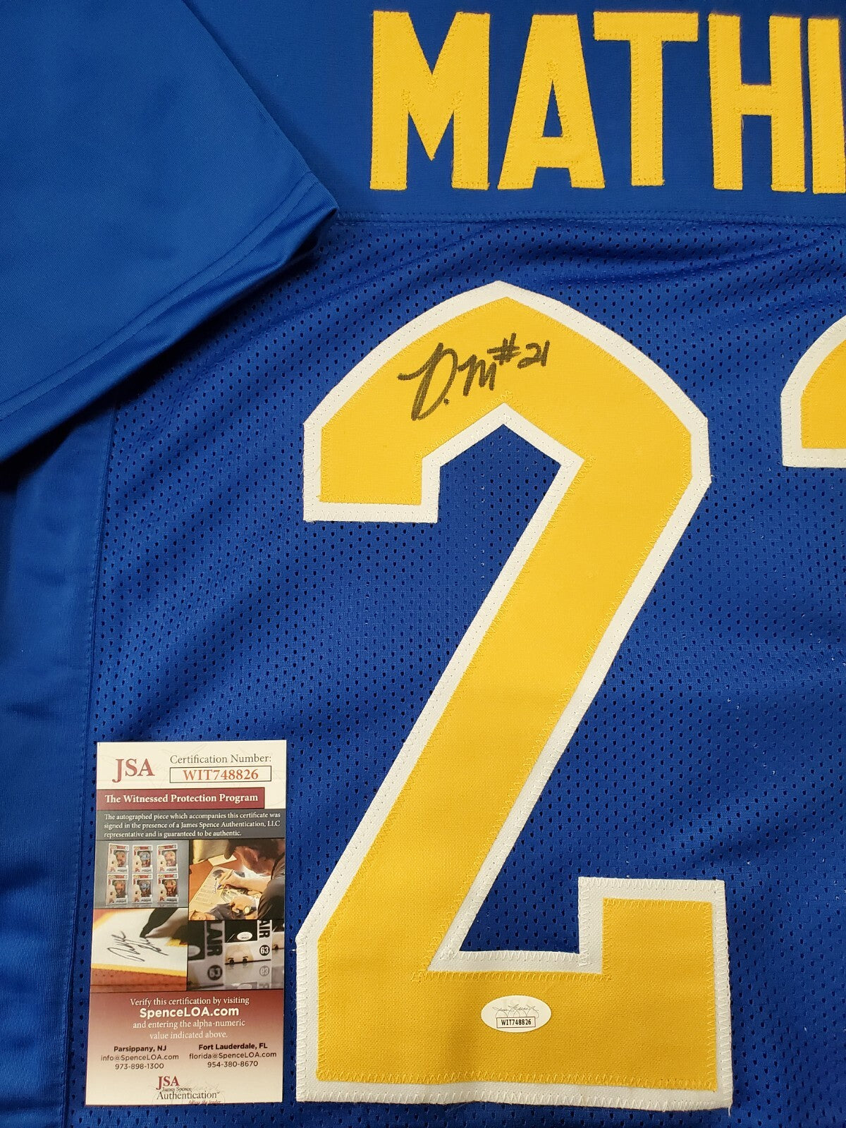 Pitt Panthers Damarri Mathis Autographed Signed Jersey Jsa Coa