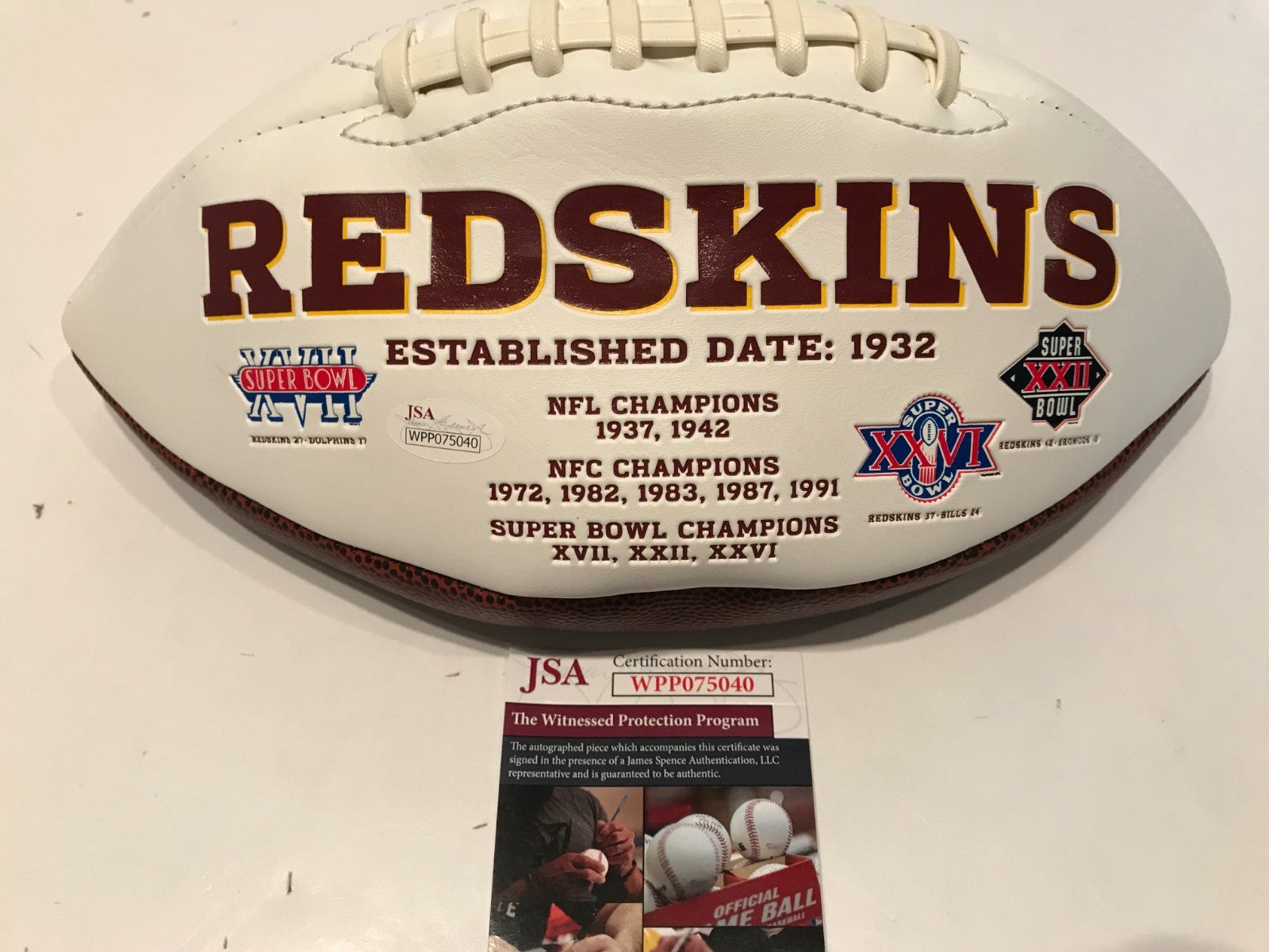 Washington Football Earnest Byner Autographed Signed Logo Football Jsa Coa
