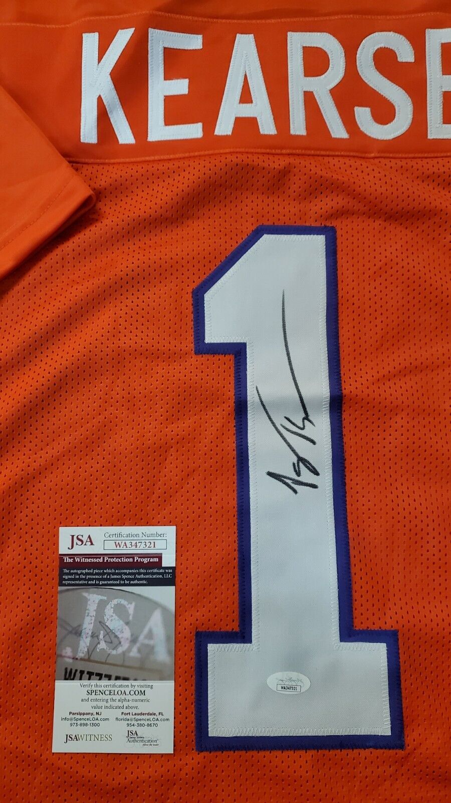 Clemson Tigers Jayron Kearse Autographed Signed Jersey Jsa Coa