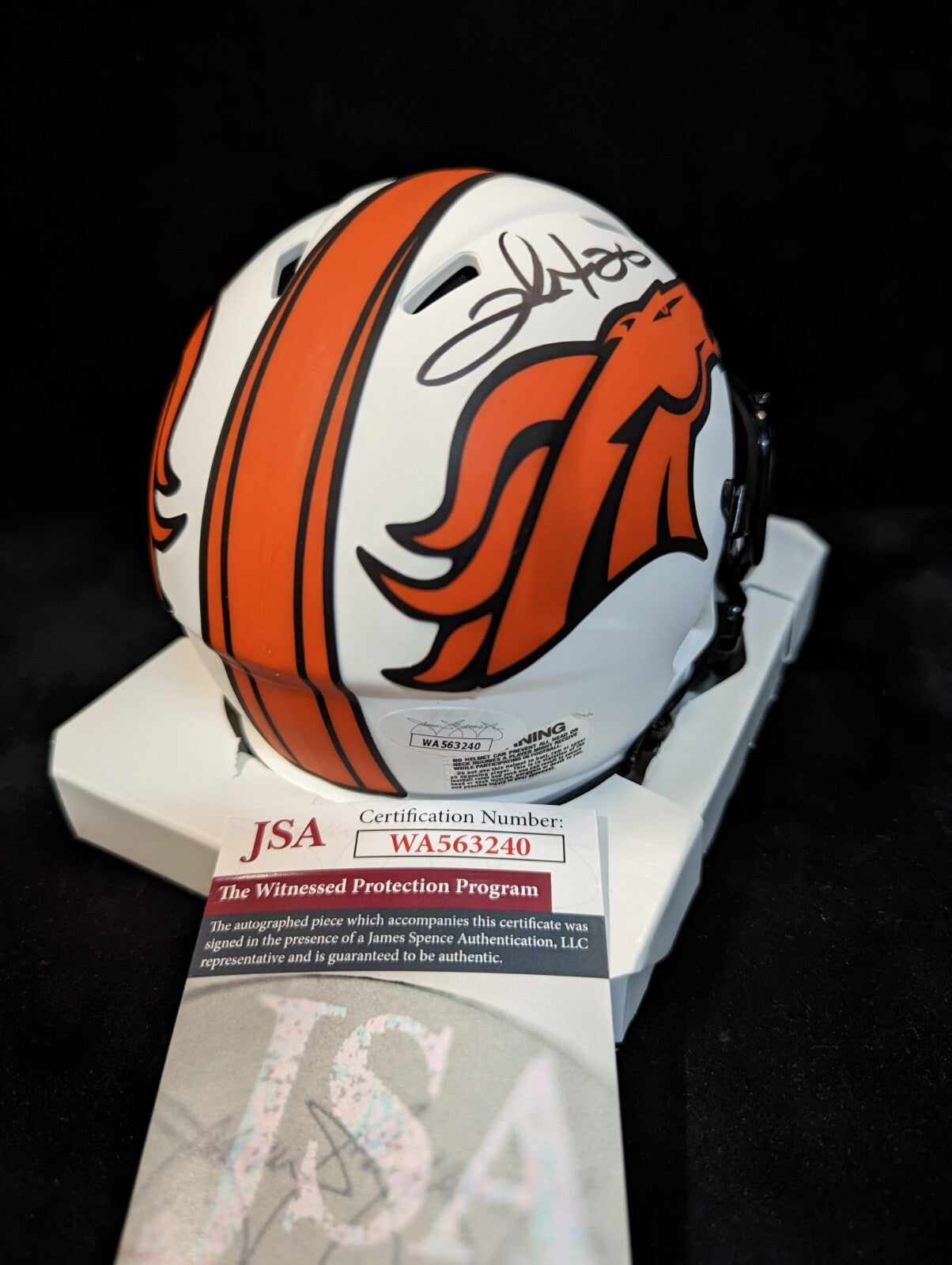 Denver Broncos Clinton Portis Autographed Signed Lunar Mini Helmet Jsa Coa