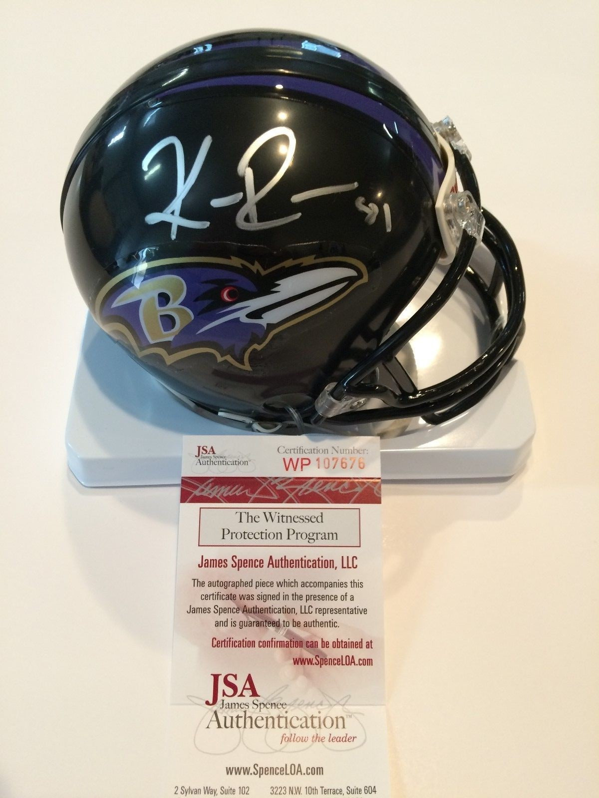 Keenan Reynolds Autographed Signed Baltimore Ravens Mini Helmet Jsa Coa