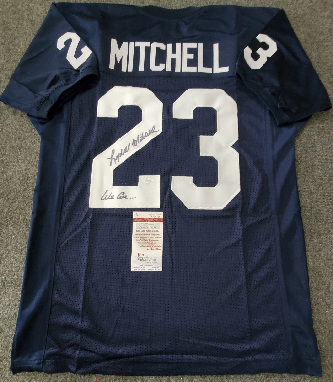 Penn State Lydell Mitchell Autographed Signed Inscribed Jersey Jsa Coa