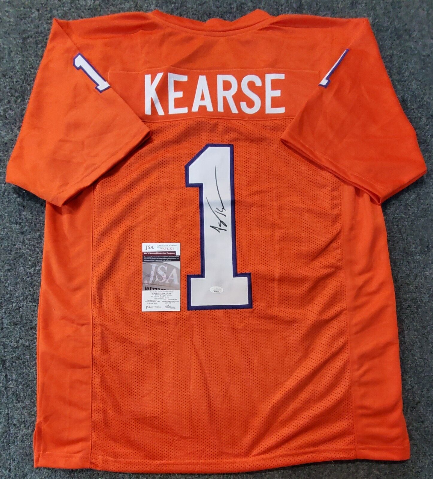 Clemson Tigers Jayron Kearse Autographed Signed Jersey Jsa Coa